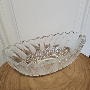 2/$25 Scalloped Clear Glass Decorative Bowl
